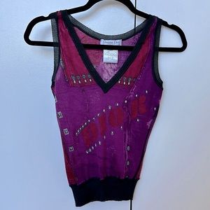 Christian Dior Allover Printed Cashmere Blend Top 38